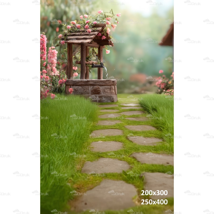 Tło fotograficzne „Studnia w ogrodzie” | E_773